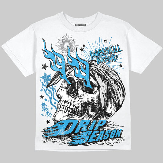 Jordan 4 Retro Military Blue DopeSkill Oversize Print T-Shirt Drip Season Graphic Streetwear
