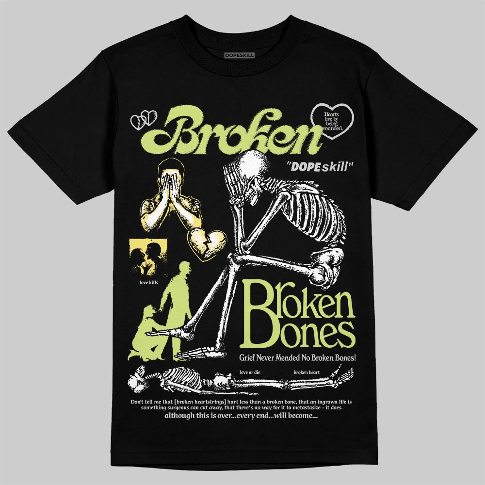 Jordan 4 GS “Light Lemon Twist” DopeSkill T-Shirt Broken Bones Graphic Streetwear - black