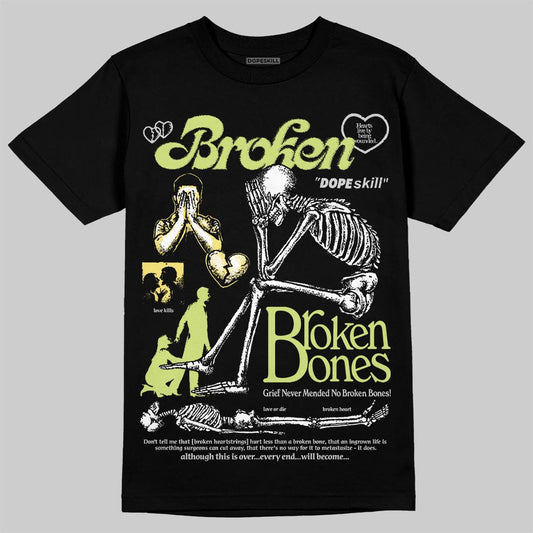 Jordan 4 GS “Light Lemon Twist” DopeSkill T-Shirt Broken Bones Graphic Streetwear - black