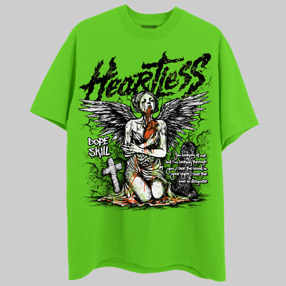 Neon Green Sneakers DopeSkill Neon Green T-Shirt Heartless Graphic Streetwear 