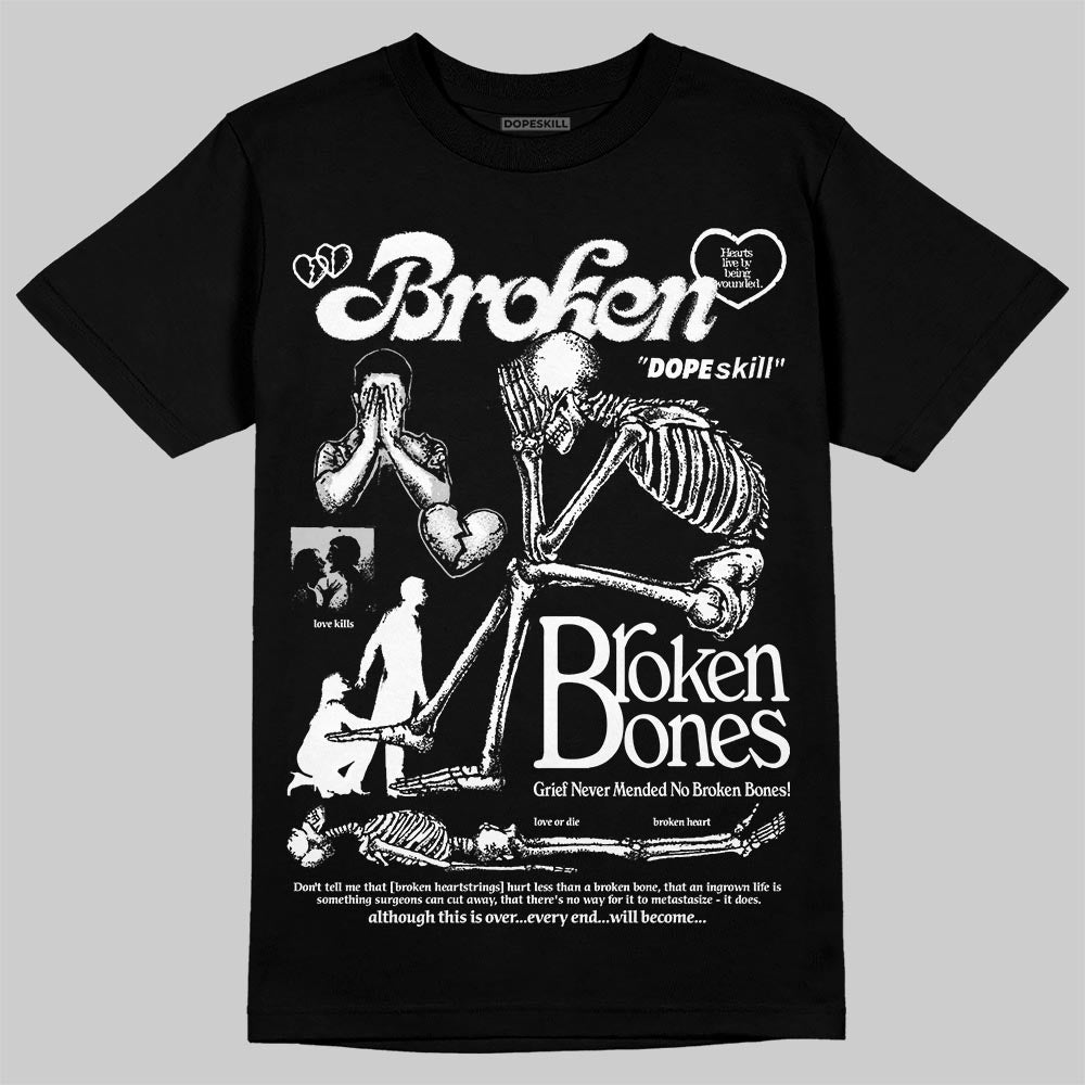Air Foamposite One 'Triple White' DopeSkill T-Shirt Broken Bones Graphic Streetwear - Black