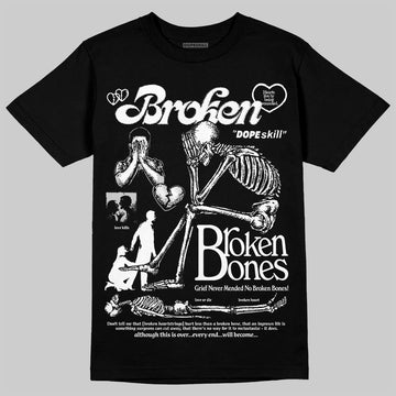 Air Foamposite One 'Triple White' DopeSkill T-Shirt Broken Bones Graphic Streetwear - Black