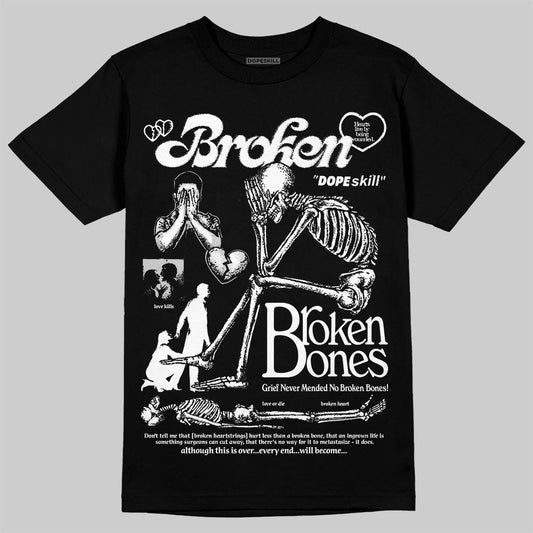 Air Foamposite One 'Triple White' DopeSkill T-Shirt Broken Bones Graphic Streetwear - Black