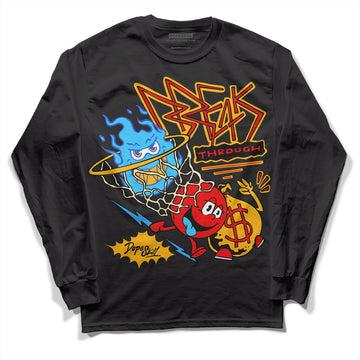 Red Sneakers DopeSkill Long Sleeve T-Shirt Break Through Graphic Streetwear - Black