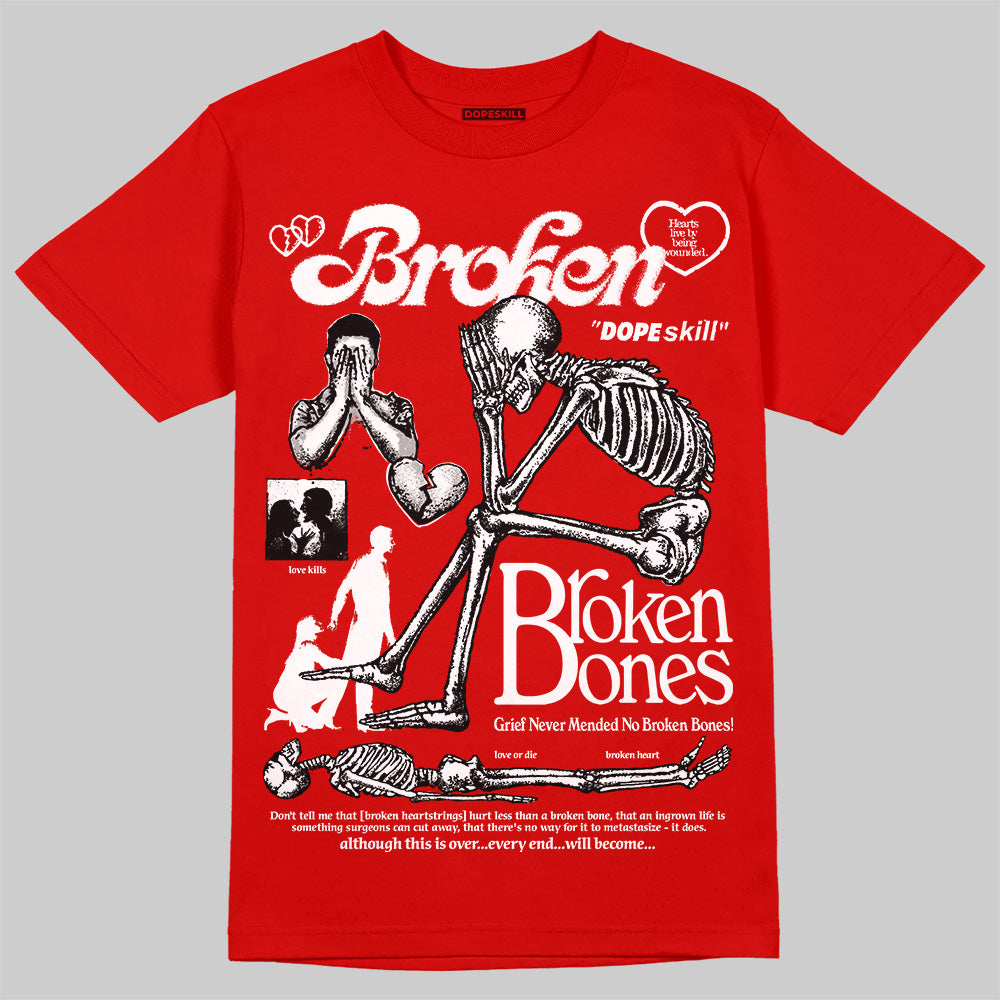 Jordan 11 “Bred Velvet” DopeSkill Red T-shirt Broken Bones Graphic Streetwear