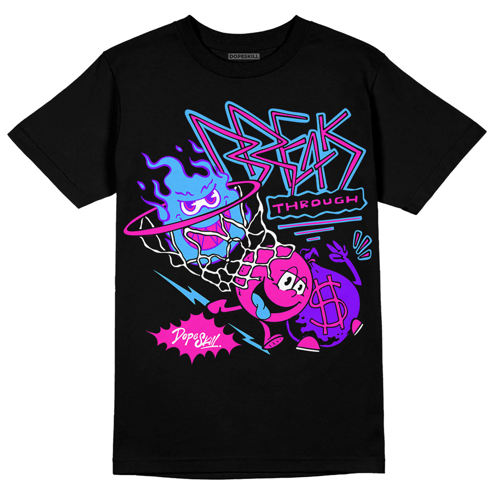 Dunk Low GS “Active Fuchsia” DopeSkill T-Shirt Break Through Graphic Streetwear - Black