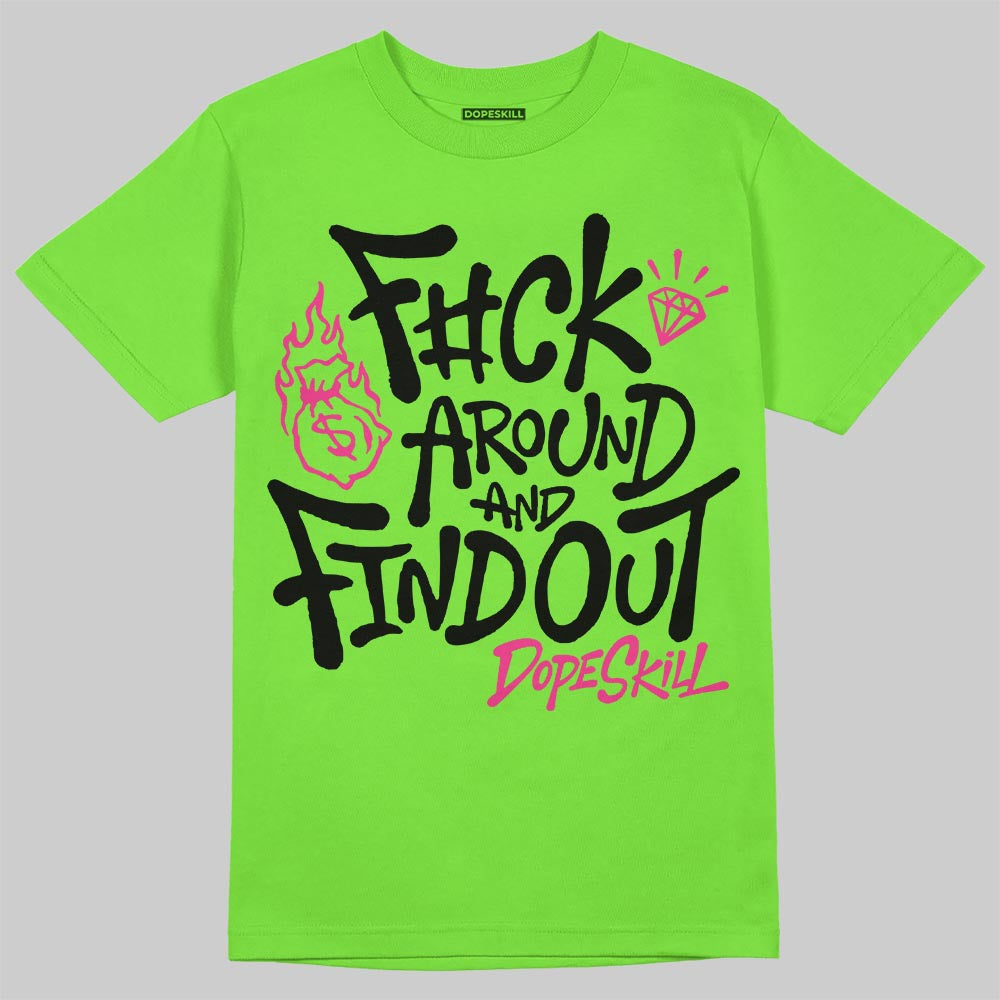 Neon Green Sneakers DopeSkill T-Shirt F#ck Around And Find Out Graphic Streetwear - Lime