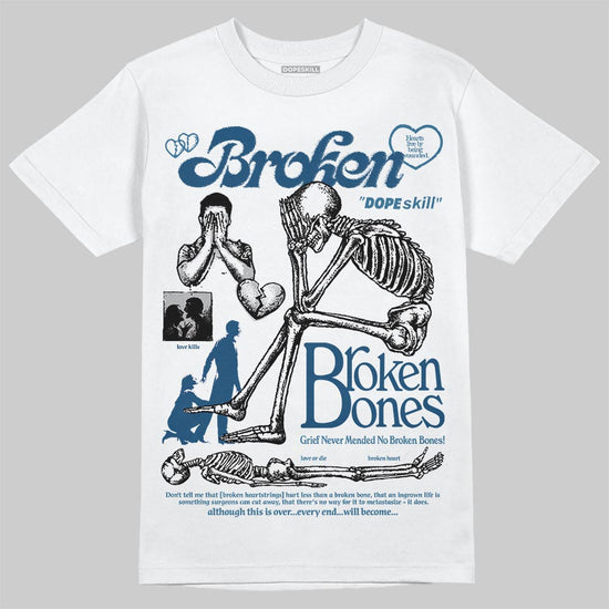 Jordan 12 Retro French Blue (2025) DopeSkill T-Shirt Broken Bones Graphic Streetwear - WHite 