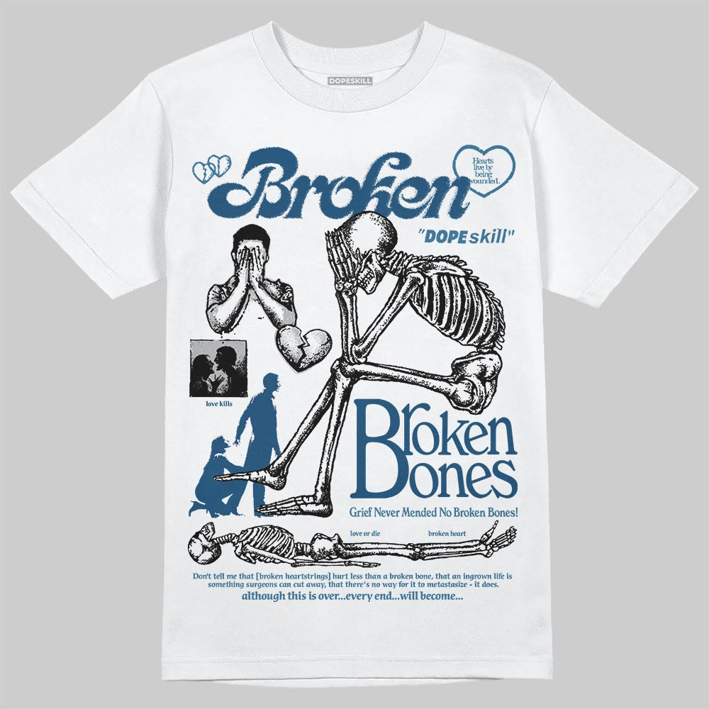 Jordan 12 Retro French Blue (2025) DopeSkill T-Shirt Broken Bones Graphic Streetwear - WHite 