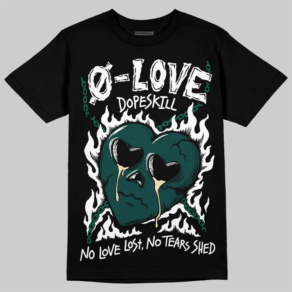 Jordan 4 Retro Oxidized Green DopeSkill T-Shirt Crying Heart Graphic Streetwear - Black