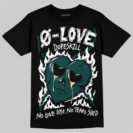 Jordan 4 Retro Oxidized Green DopeSkill T-Shirt Crying Heart Graphic Streetwear - Black