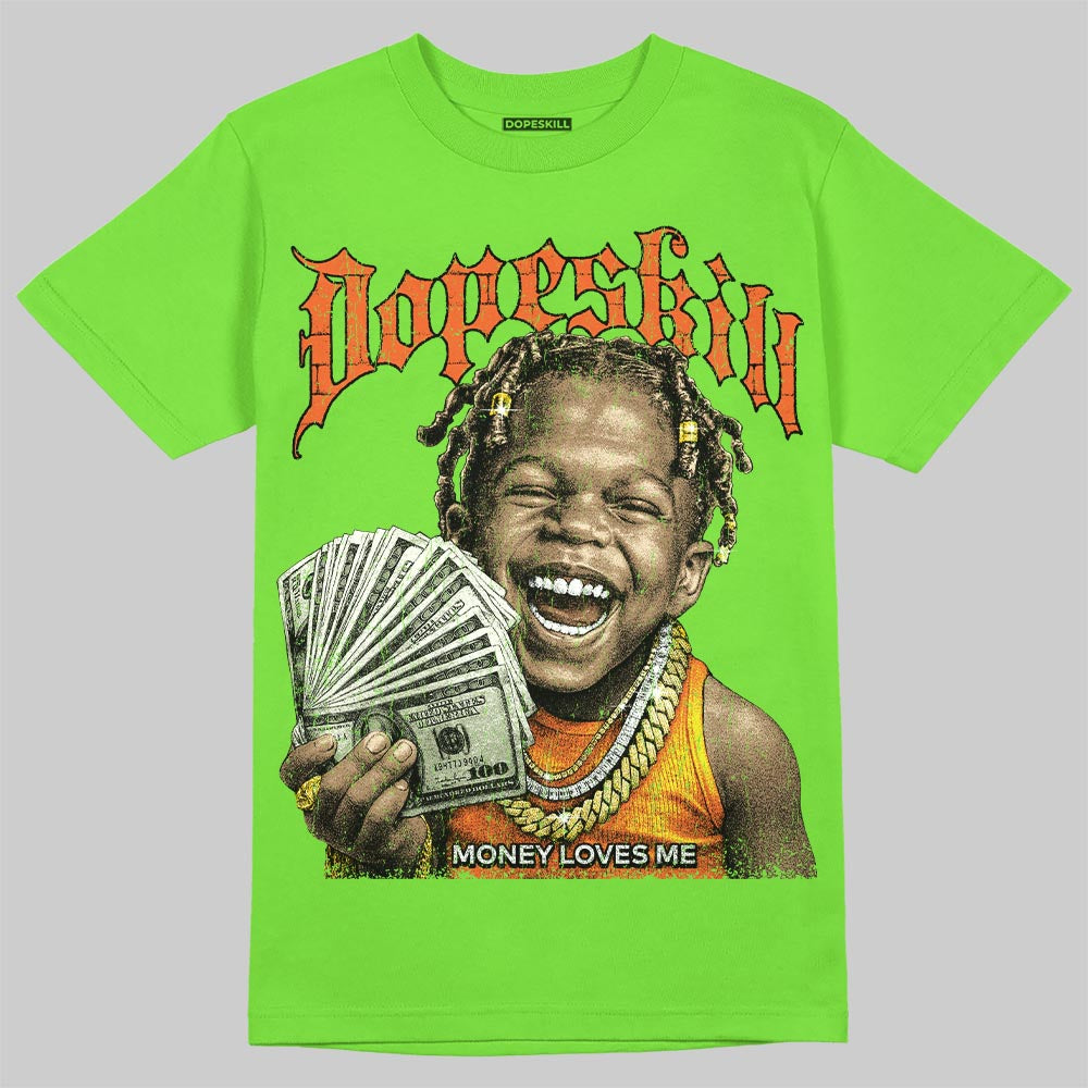 Neon Green Sneakers DopeSkill T-Shirt Money Loves Me Graphic Streetwear - Lime