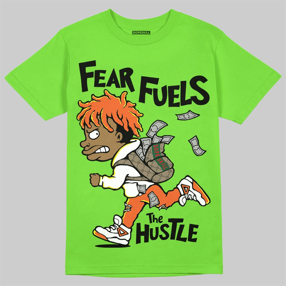 Neon Green Sneakers DopeSkill T-Shirt Fear Fuels The Hustle Graphic Streetwear -0 Lime