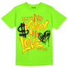 Neon Green Sneakers DopeSkill Neon Green T-Shirt No Money No Love Typo Graphic Streetwear