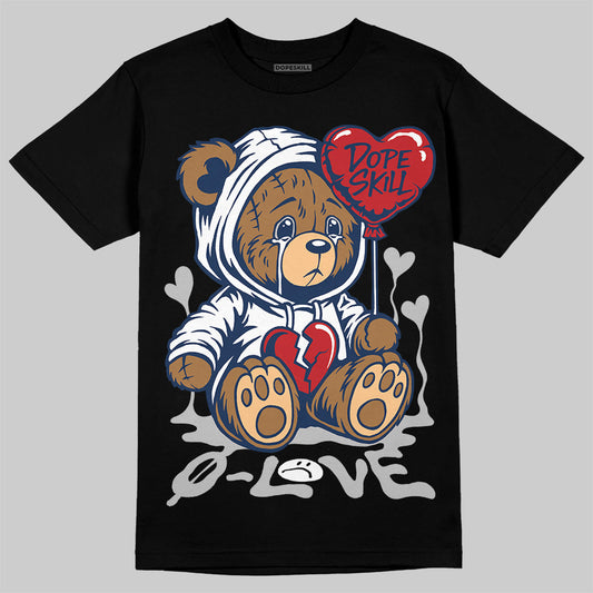 Jordan 4 SB “Summit White/Navy” DopeSkill T-Shirt Broken Bear Graphic Streetwear - Black