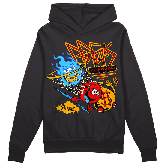 Red Sneakers DopeSkill Hoodie Sweatshirt Break Through Graphic Streetwear - Black