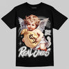 Jordan 5 White Metallic DopeSkill T-Shirt Real Ones Angel Graphic Streetwear - Black