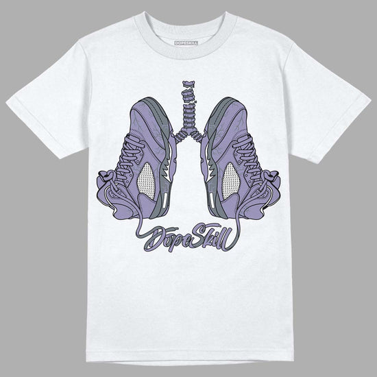 Jordan 5 Retro Low Indigo Haze DopeSkill T-Shirt Breathe Graphic Streetwear  - White