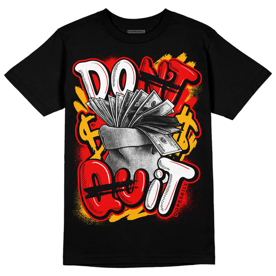 Red Sneakers DopeSkill T-Shirt Don't Quit Graphic Streetwear - Black