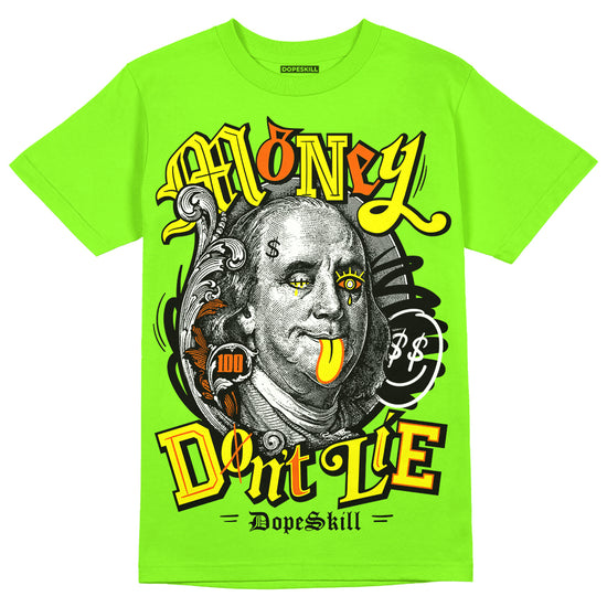 Neon Green Sneakers DopeSkill Neon Green T-Shirt Money Don't Lie Graphic Streetwear