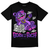 PURPLE Sneakers DopeSkill T-shirt Born To Be Rich Graphic Streetwear - Black