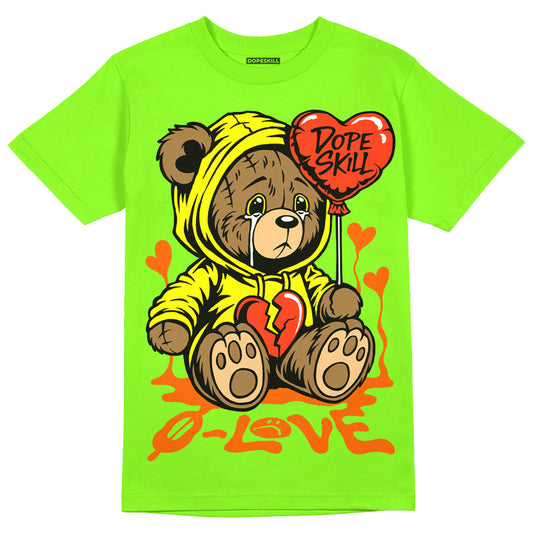 Neon Green Sneakers DopeSkill Neon Green T-Shirt Broken Bear Graphic Streetwear