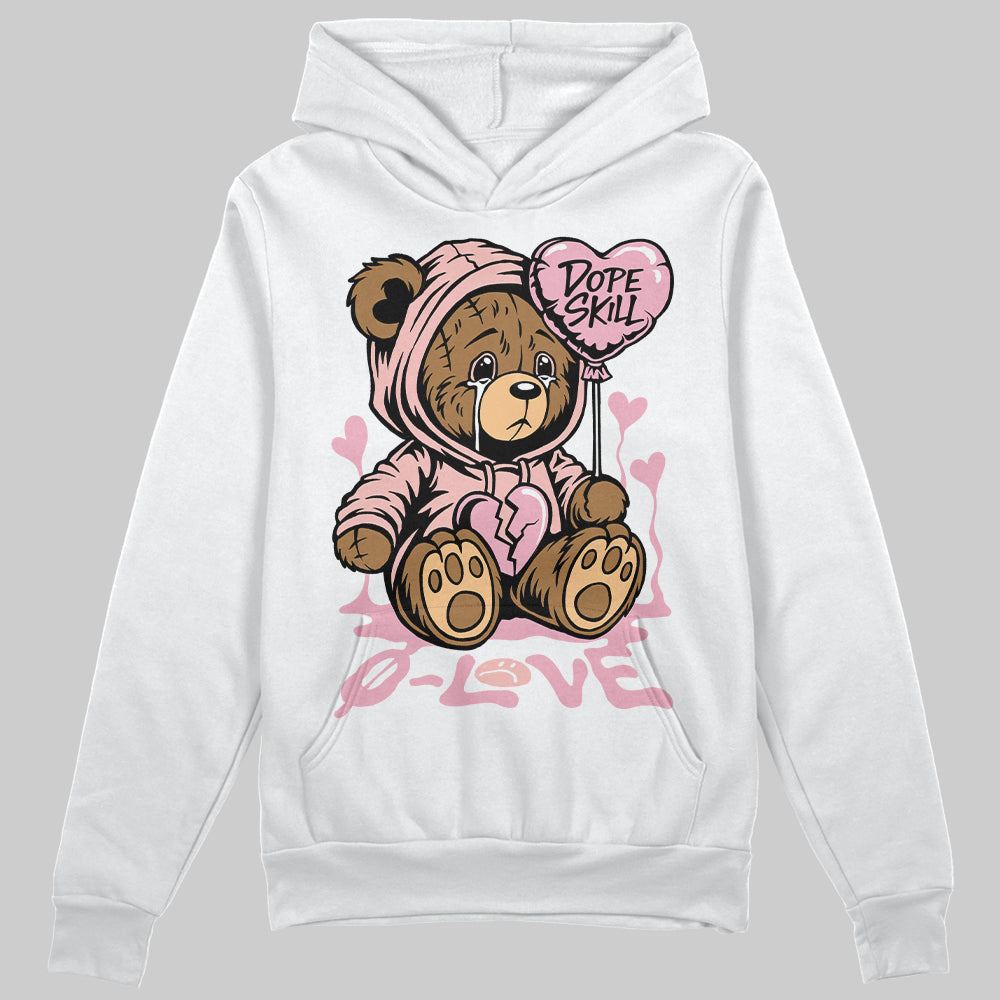 AMIRI White & Pink Stars Court Sneakers DopeSkill Hoodie Sweatshirt Broken Bear Graphic Streetwear - White