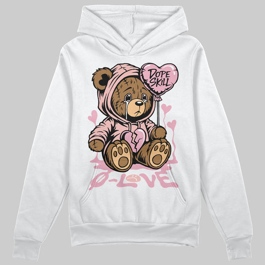 AMIRI White & Pink Stars Court Sneakers DopeSkill Hoodie Sweatshirt Broken Bear Graphic Streetwear - White