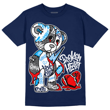 Jordan 3 "Midnight Navy" DopeSkill Navy T-shirt Broken Heart Graphic Streetwear