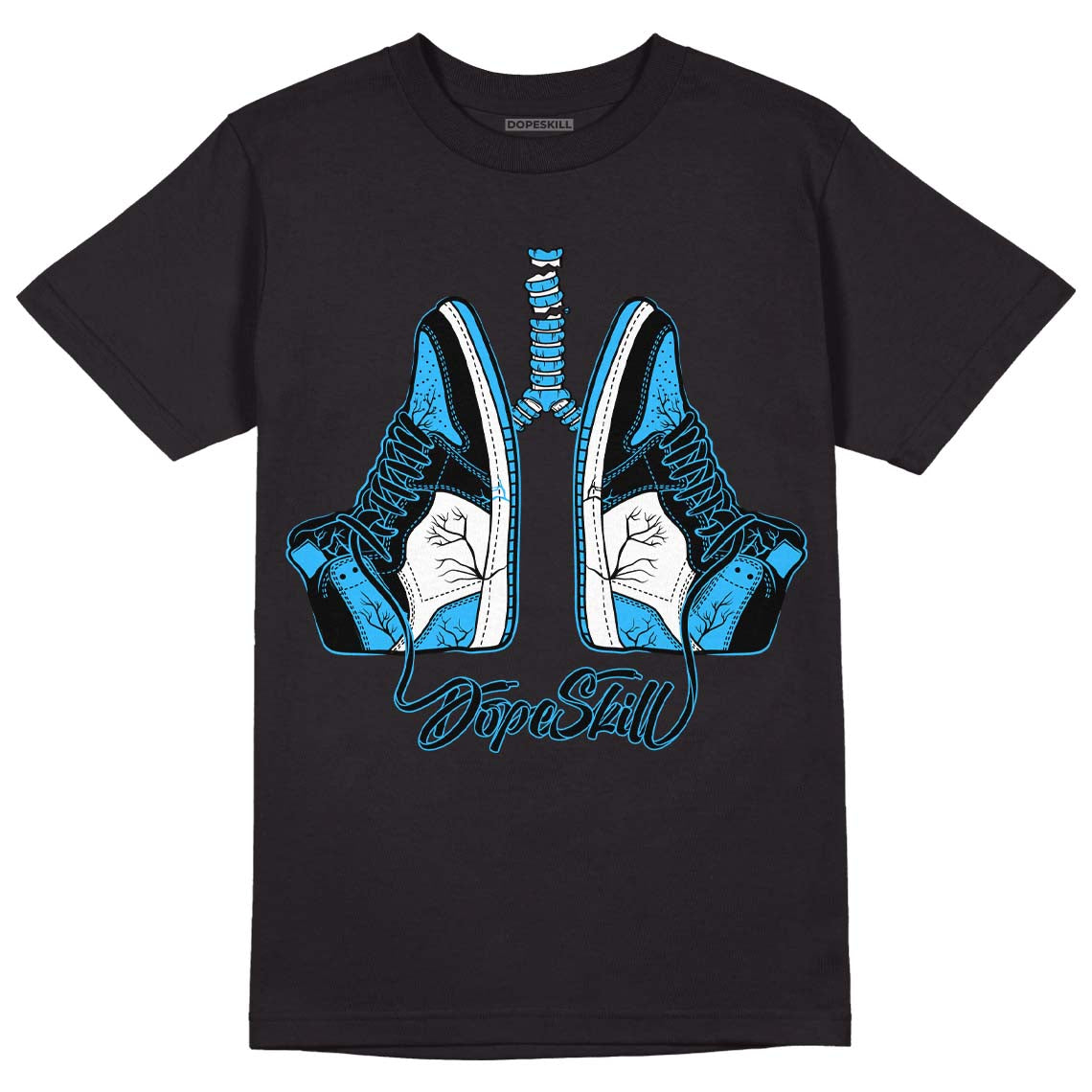 Jordan 1 High Retro OG “University Blue” DopeSkill T-Shirt Breathe Graphic Streetwear - Black