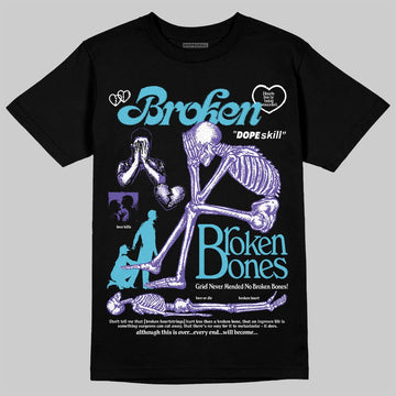 Jordan 8 Retro 'Aqua' 2025 DopeSkill T-Shirt Broken Bones Graphic Streetwear - Black