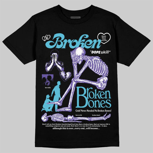 Jordan 8 Retro 'Aqua' 2025 DopeSkill T-Shirt Broken Bones Graphic Streetwear - Black