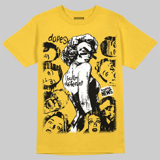 Jordan 5 'Tokyo' DopeSkill T-Shirt Built Different Graphic Streetwear - Gold 