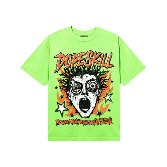 Neon Green Sneakers DopeSkill T-Shirt Root of Evil Graphic Streetwear - Lime