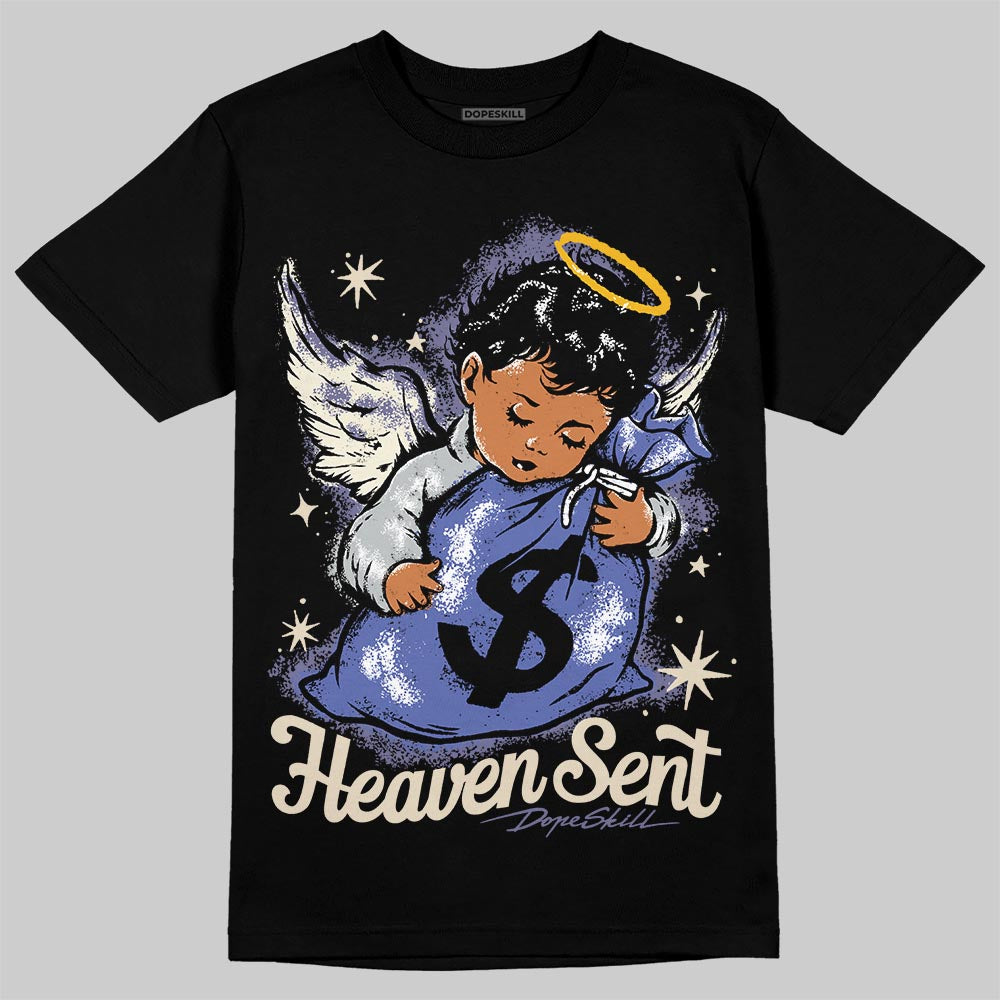 Air Max 90 x Patta Sapphire and Particle Grey DopeSkill T-Shirt Heaven Sent Graphic Streetwear - Black
