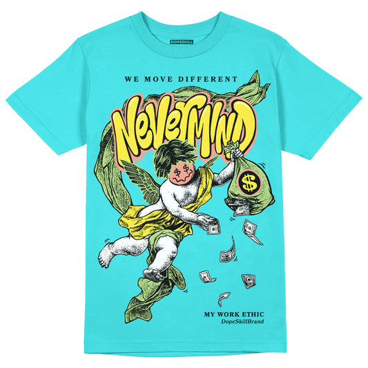 Cyan Burst 9060 DopeSkill Virtual Blue T-Shirt Nevermind Graphic