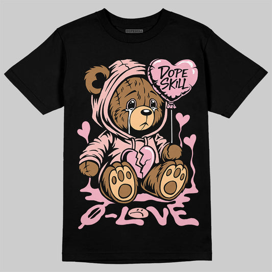 AMIRI White & Pink Stars Court Sneakers DopeSkill T-Shirt Broken Bear Graphic Streetwear - Black