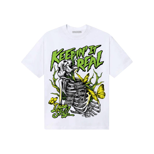 Neon Green Sneakers DopeSkill T-Shirt Keepin' It Real Graphic Streetwear - White 
