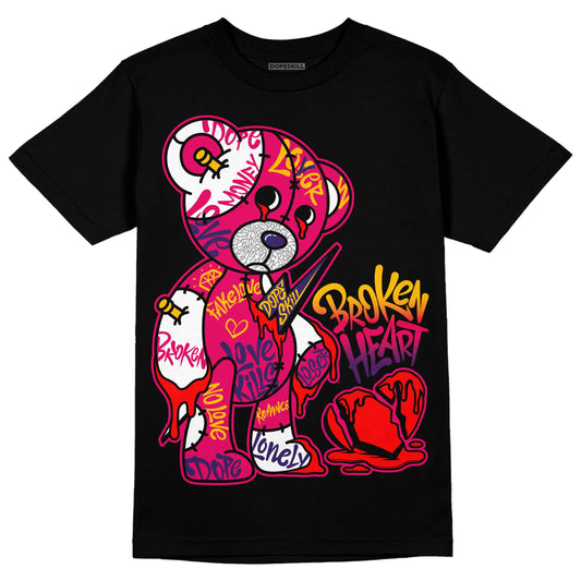 Jordan 3 Retro SP J Balvin Medellín Sunset DopeSkill T-Shirt Broken Heart Graphic Streetwear - Black