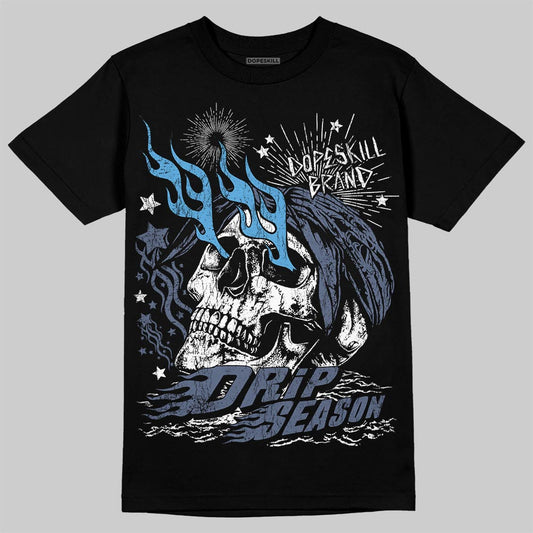 Jordan 11 Retro Low Diffused Blue DopeSkill T-Shirt Drip Season Graphic Streetwear - Black
