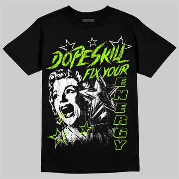 Neon Green Sneakers DopeSkill T-Shirt Fix Your Energy Graphic Streetwear - Black