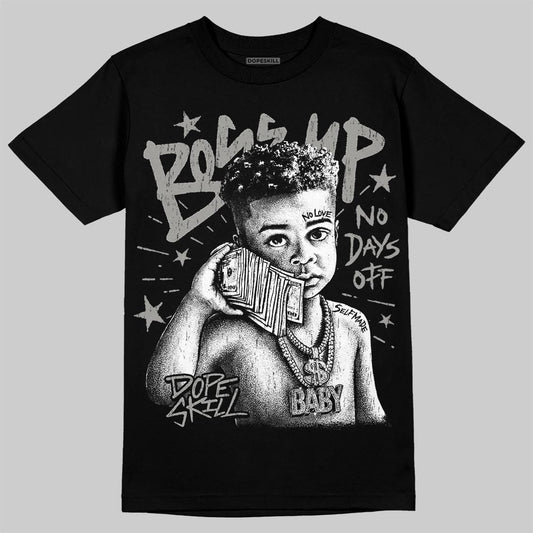 Jordan 5 White Metallic DopeSkill T-Shirt Boss Up Graphic Streetwear - Black