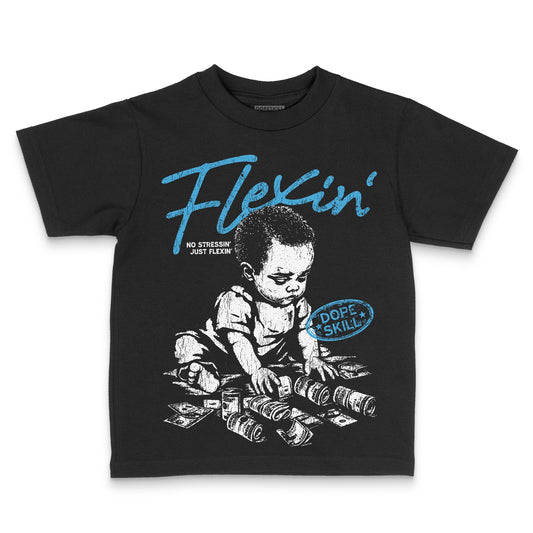 Jordan 1 High OG “UNC” Reimagined DopeSkill Toddler Kids T-shirt Flexin' Graphic Streetwear - black
