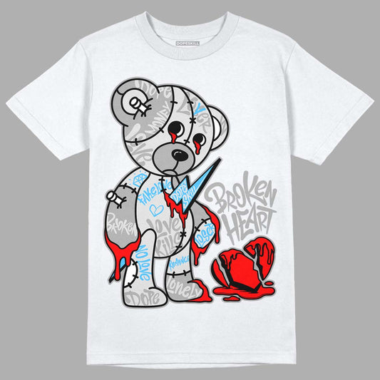 Dunk Low ‘Pure Platinum’ DopeSkill T-Shirt Broken Heart Graphic Streetwear - White