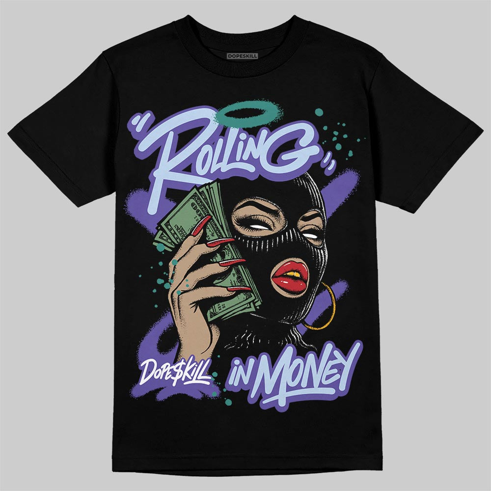 Jordan 5 OG “Grape" DopeSkill T-Shirt Rolling in Money Graphic Streetwear - Black