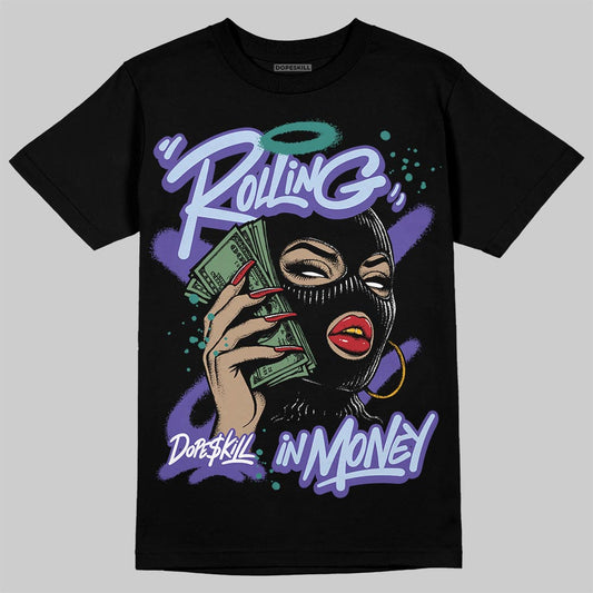 Jordan 5 OG “Grape" DopeSkill T-Shirt Rolling in Money Graphic Streetwear - Black