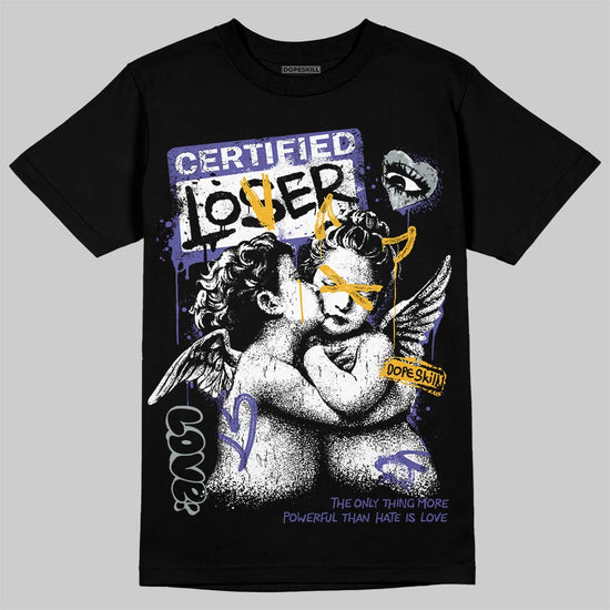 Jordan 4 Retro Lakers DopeSkill T-Shirt Certified Lover Graphic Streetwear - Black