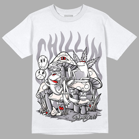 Jordan 2 Cement Grey DopeSkill T-Shirt Chillin Graphic Streetwear - White