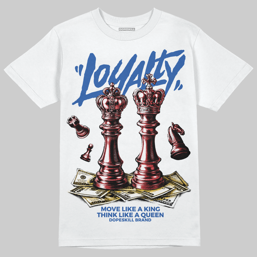 Fragment x UNION x Jordan 1 High OG “Varsity Red/Sport Royal” DopeSkill T-Shirt Loyalty Graphic Streetwear - White 