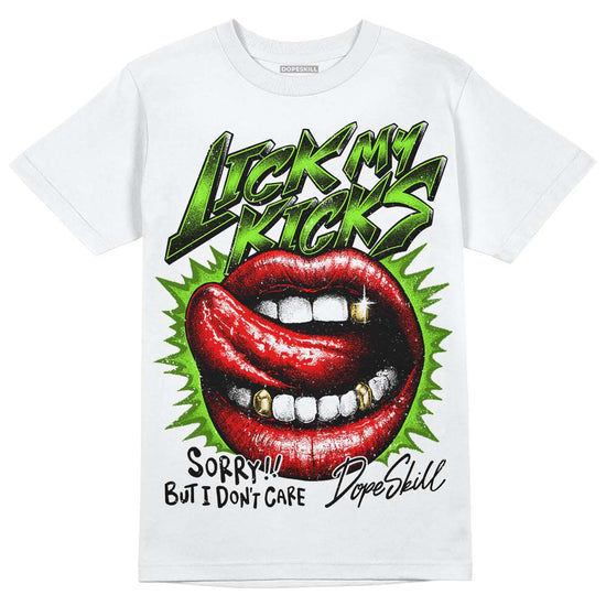 Neon Green Sneakers DopeSkill T-Shirt Lick My Kicks Graphic Streetwear - WHite
